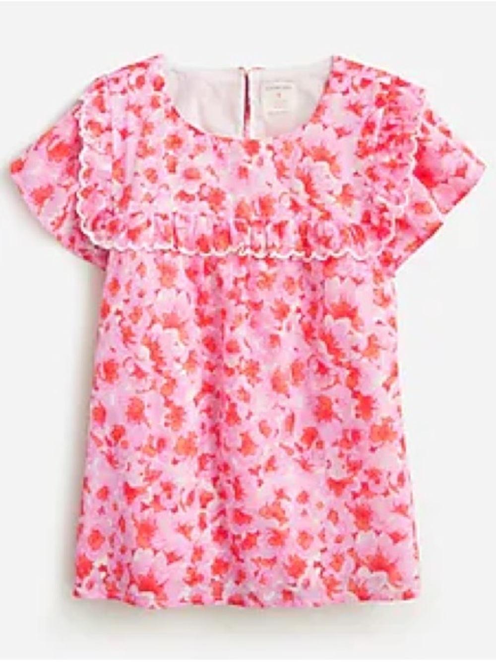 Crewcuts Girls Pink Floral Ruffle Kids Top. Size M Like New